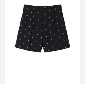 Twin-Set Black Shorts with Red Heart Accents